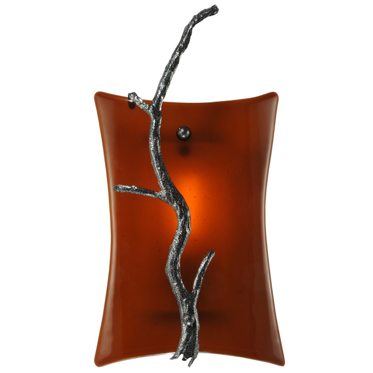 Handcrafted Deco Art Glass Wall Sconce with Branch Design