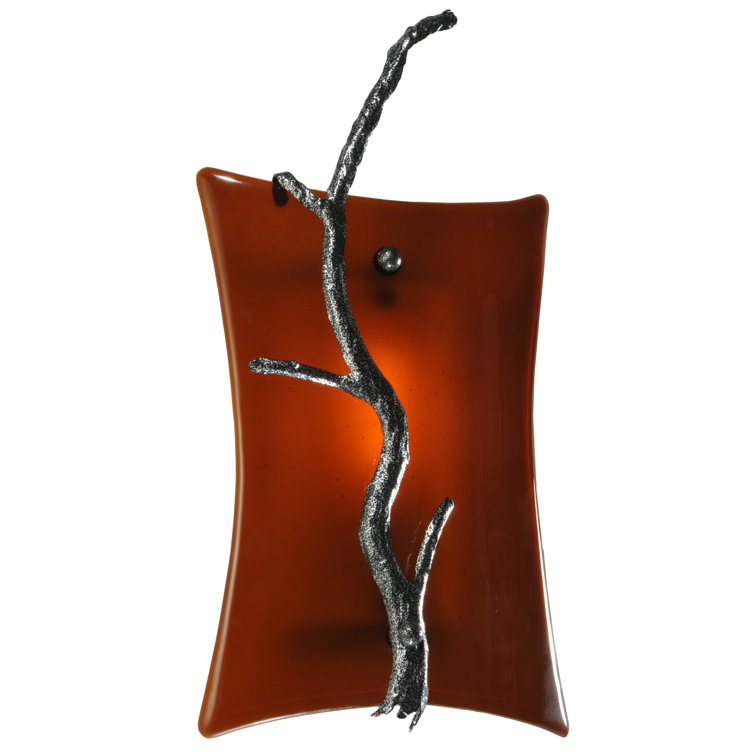 Handcrafted Deco Art Glass Wall Sconce with Branch Design