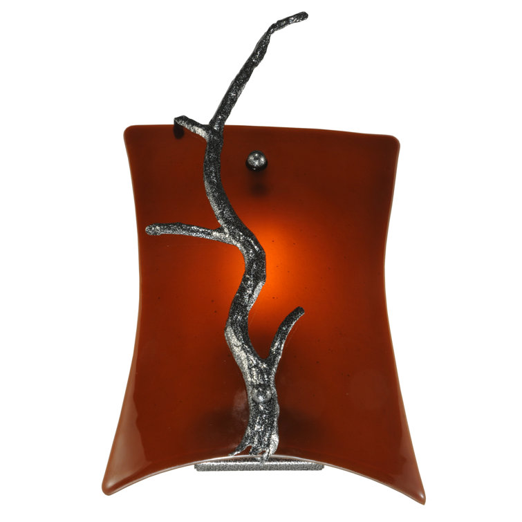 Handcrafted Deco Art Glass Wall Sconce with Branch Design