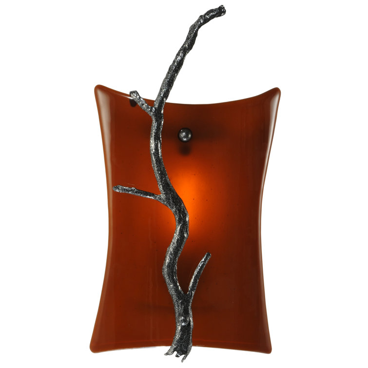 Handcrafted Deco Art Glass Wall Sconce with Branch Design