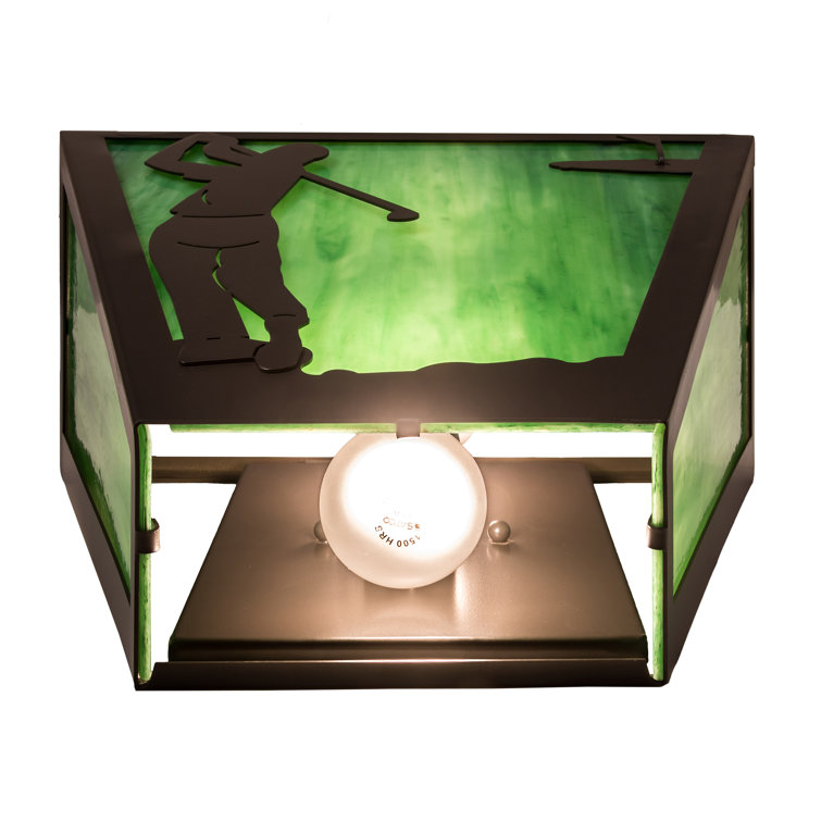 Meyda 13" Bronze Black & Green Glass Novelty Sconce