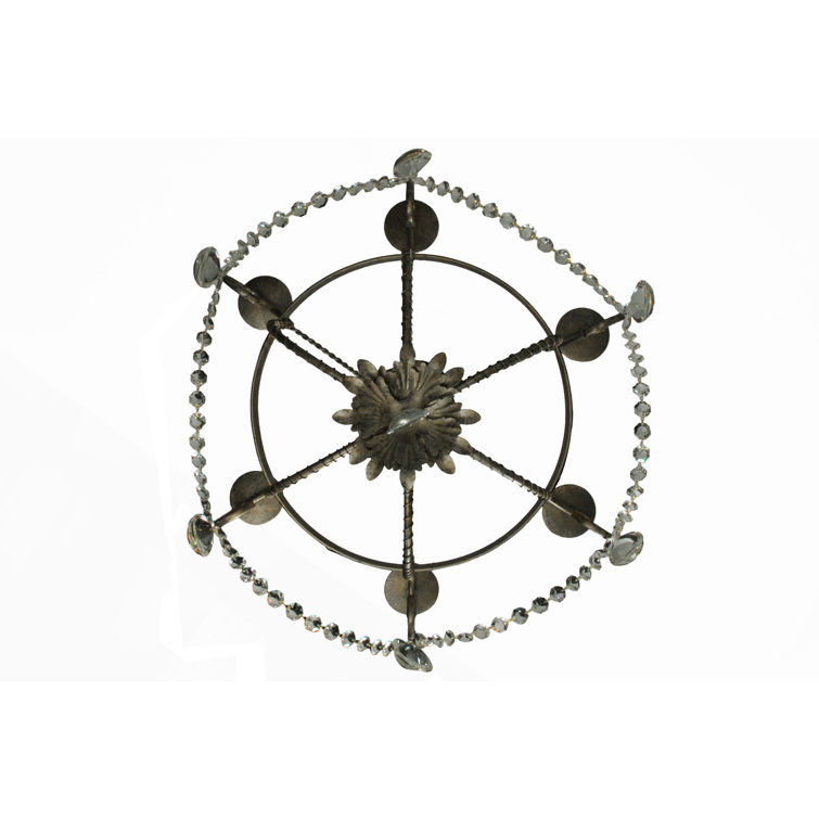 Antonia Bronze 6-Light Chandelier with Faux Candlelights