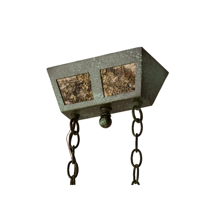 Rustic Birch Bark Canoe 4-Light Pendant in Antique Copper