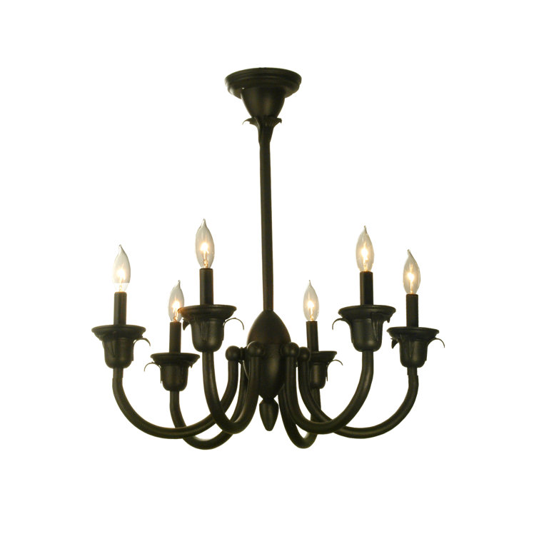 Matte Black 27'' Classic Candle Style Chandelier