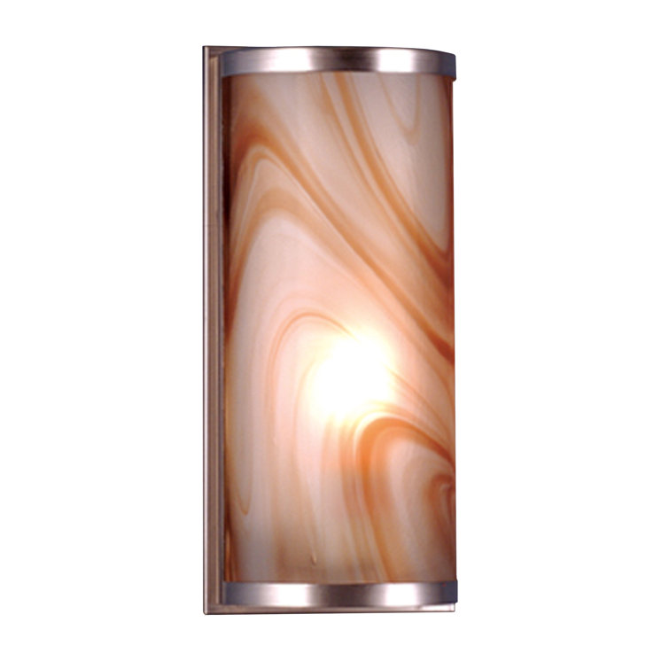 Nickel Cylinder Fused Glass Wall Sconce