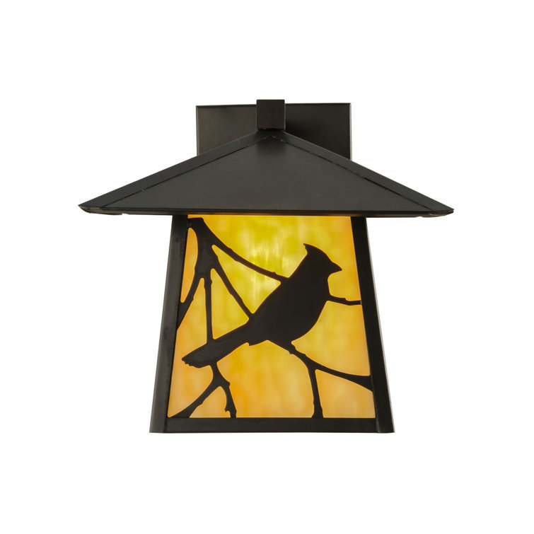 Brown Energy Star Direct Wired Lantern Wall Sconce