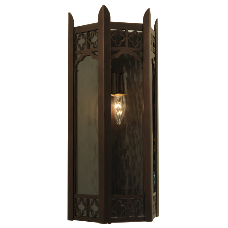 Mahogany Bronze 1-Light Church Direct Wired Sconce with Clear Glass