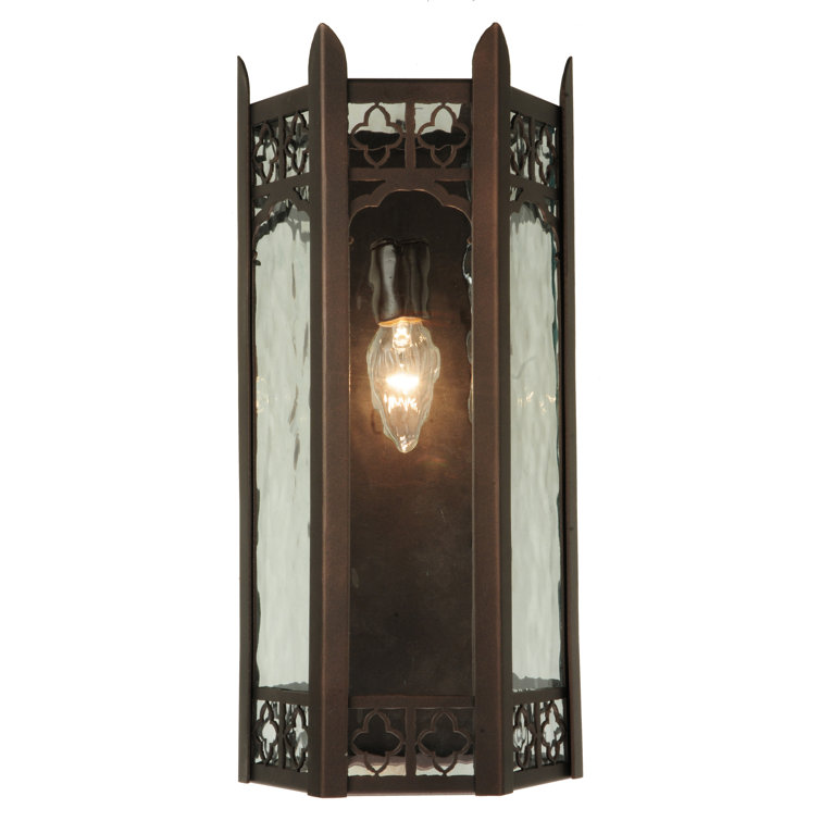 Heavenly Glow Mahogany Bronze 1-Light Sconce with Clear Water Glass