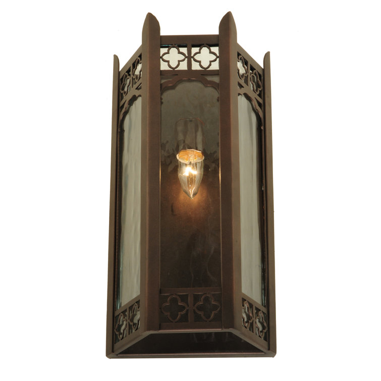 Mahogany Bronze 1-Light Church Direct Wired Sconce with Clear Glass