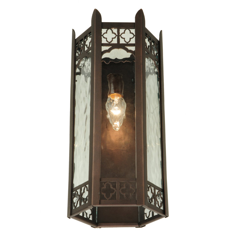 Heavenly Glow Mahogany Bronze 1-Light Sconce with Clear Water Glass