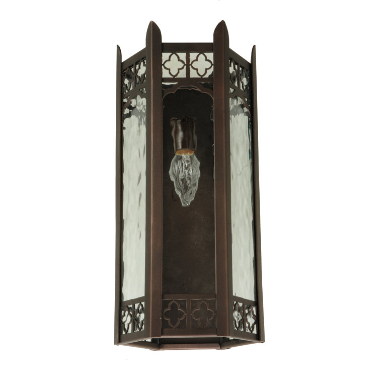 Heavenly Glow Mahogany Bronze 1-Light Sconce with Clear Water Glass