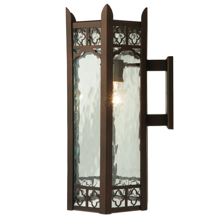 Heavenly Glow Mahogany Bronze 1-Light Sconce with Clear Water Glass