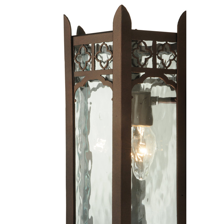 Heavenly Glow Mahogany Bronze 1-Light Sconce with Clear Water Glass