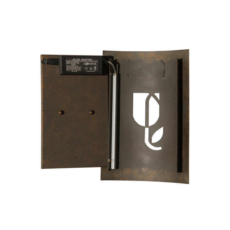 Country Inn Gold Metal LED Wall Sconce with Black Shade