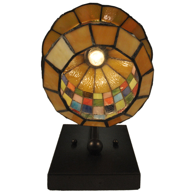 Meyer Bronze Lantern 1-Light Wall Sconce with Art Glass Shade