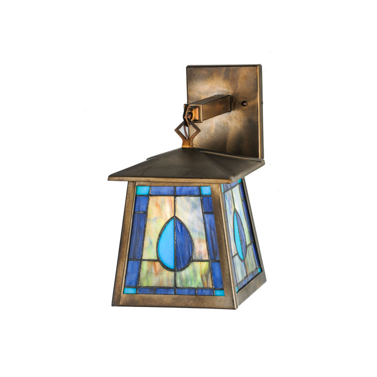Mackintosh Leaf Dimmable Nickel 12.5" Outdoor Wall Lantern