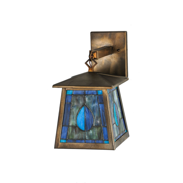 Mackintosh Leaf Dimmable Nickel 12.5" Outdoor Wall Lantern