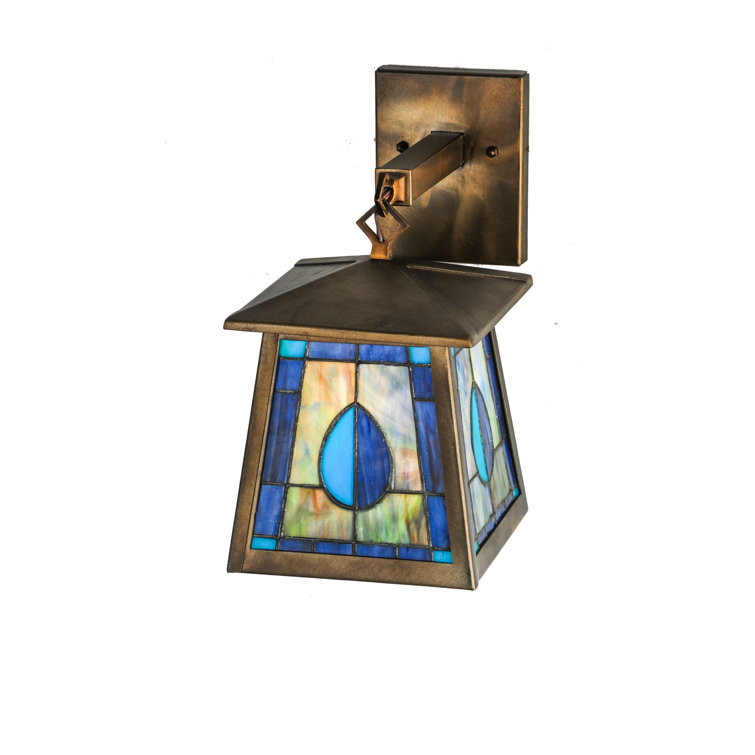 Mackintosh Leaf Dimmable Nickel 12.5" Outdoor Wall Lantern
