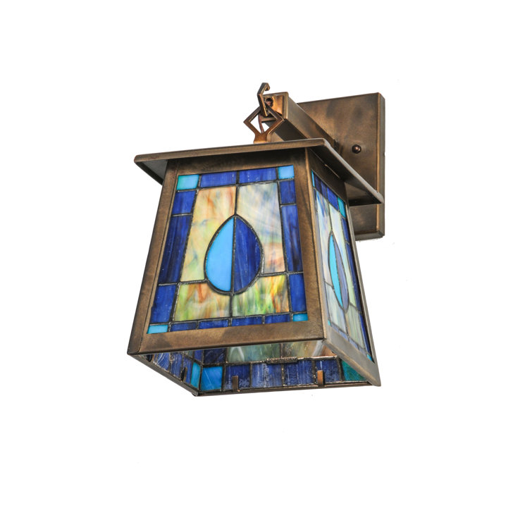 Mackintosh Leaf Dimmable Nickel 12.5" Outdoor Wall Lantern