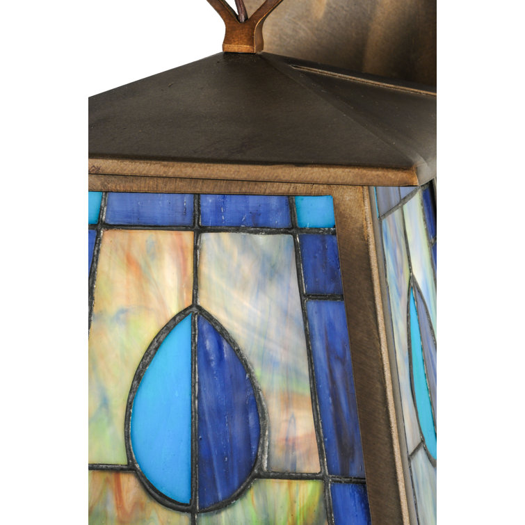 Mackintosh Leaf Dimmable Nickel 12.5" Outdoor Wall Lantern