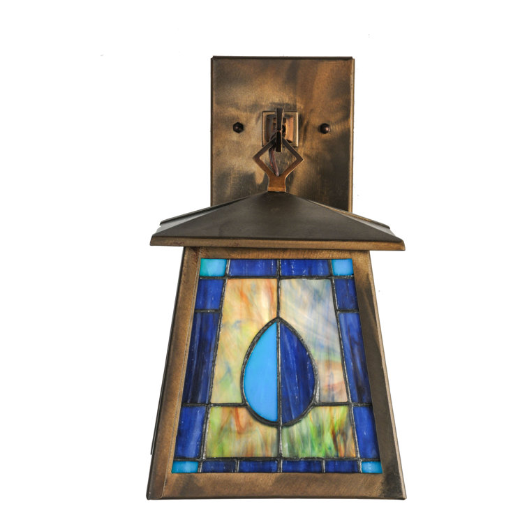 Mackintosh Leaf Dimmable Nickel 12.5" Outdoor Wall Lantern