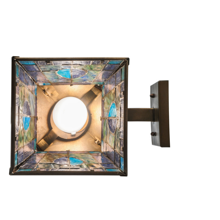 Mackintosh Leaf Dimmable Nickel 12.5" Outdoor Wall Lantern