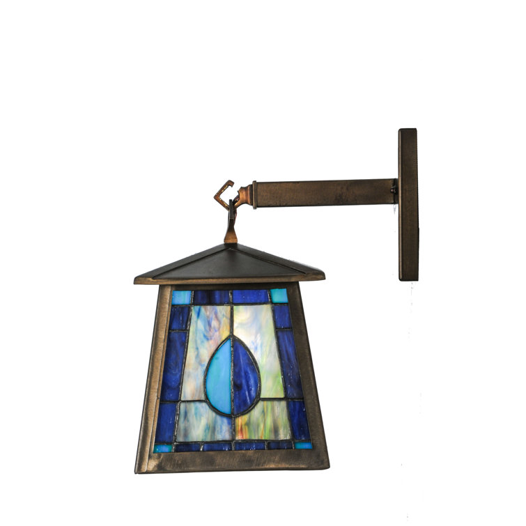 Mackintosh Leaf Dimmable Nickel 12.5" Outdoor Wall Lantern