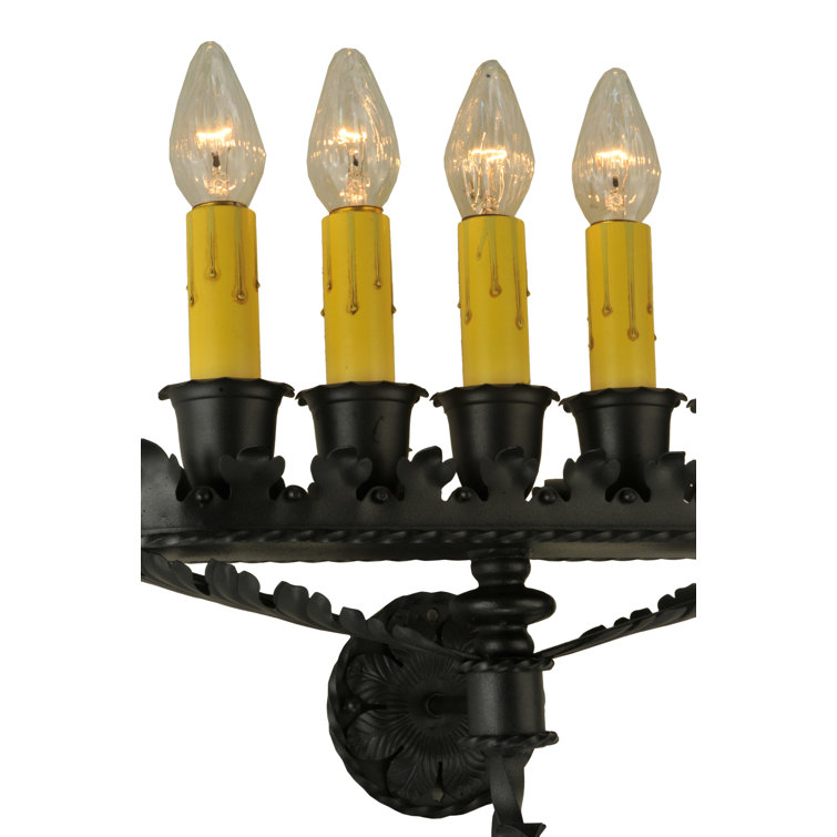Victorian Black Steel 5-Light Wall Sconce