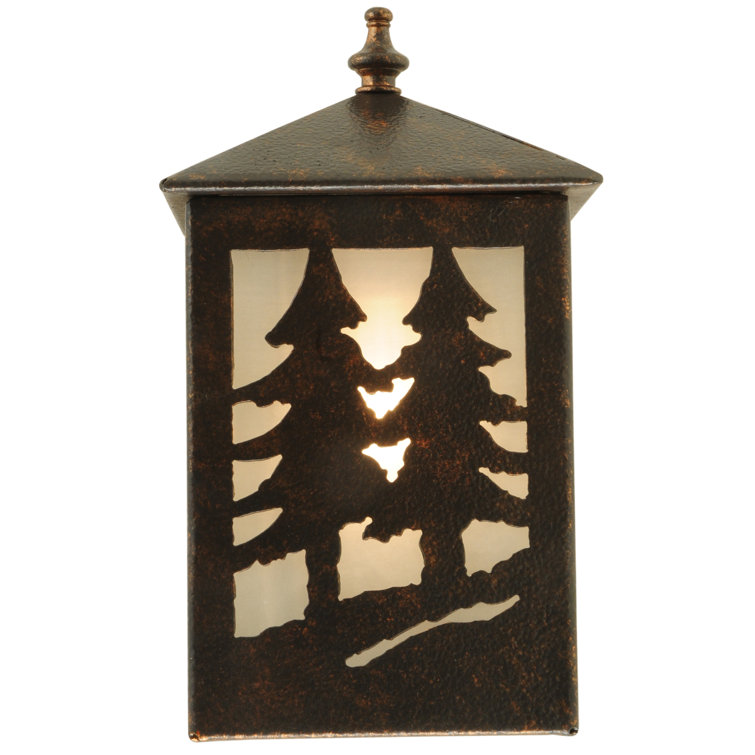 Seneca Tall Pines 1-Light Black Outdoor Wall Sconce