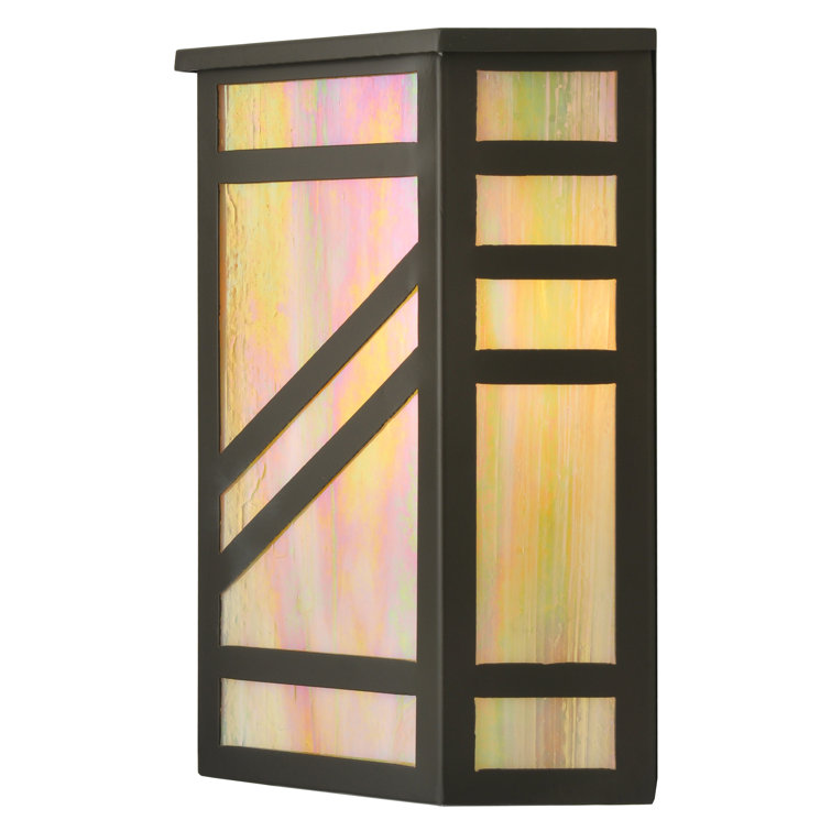 Santa Fe Bronze and Iridescent Glass Wall Sconce