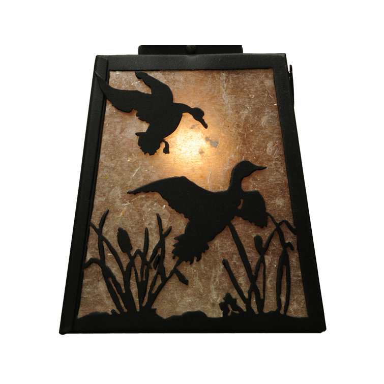 Black Rustic 3-Light Vanity Sconce with Wildlife Design
