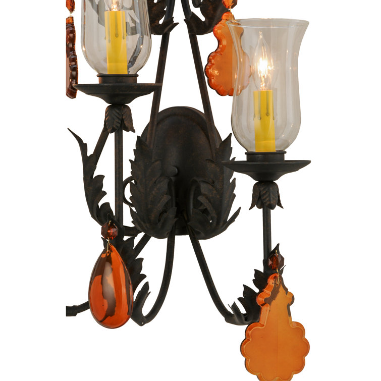 Chestnut 3-Light Amber Crystal Candle Wall Sconce