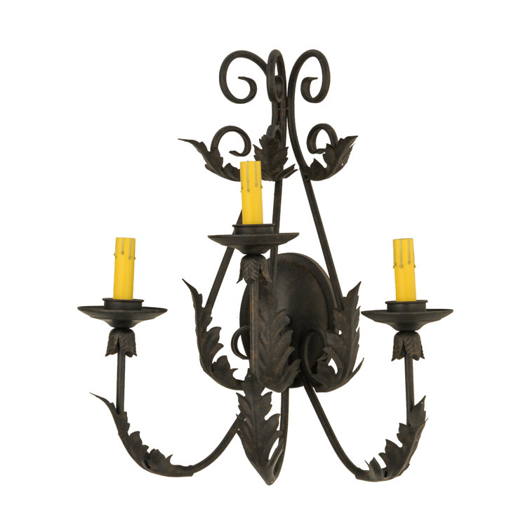 Chestnut 3-Light Amber Crystal Candle Wall Sconce