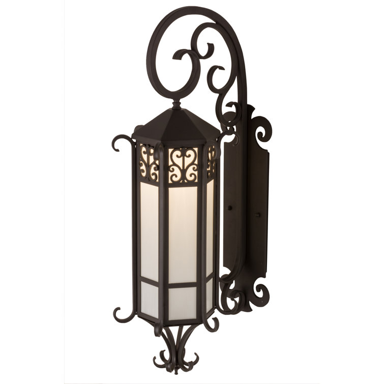 Caprice 37" White Iron Lantern Wall Sconce