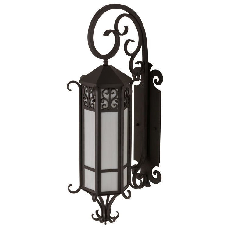 Caprice 37" White Iron Lantern Wall Sconce