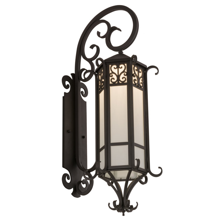 Caprice 37" White Iron Lantern Wall Sconce