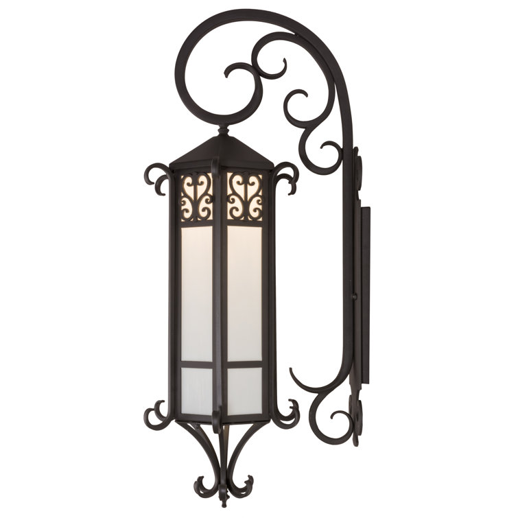 Caprice 37" White Iron Lantern Wall Sconce