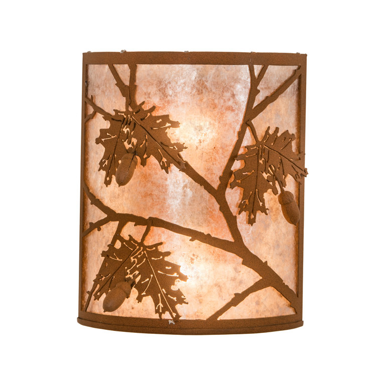 Rustic Bronze Oak Leaf and Acorn Wall Sconce