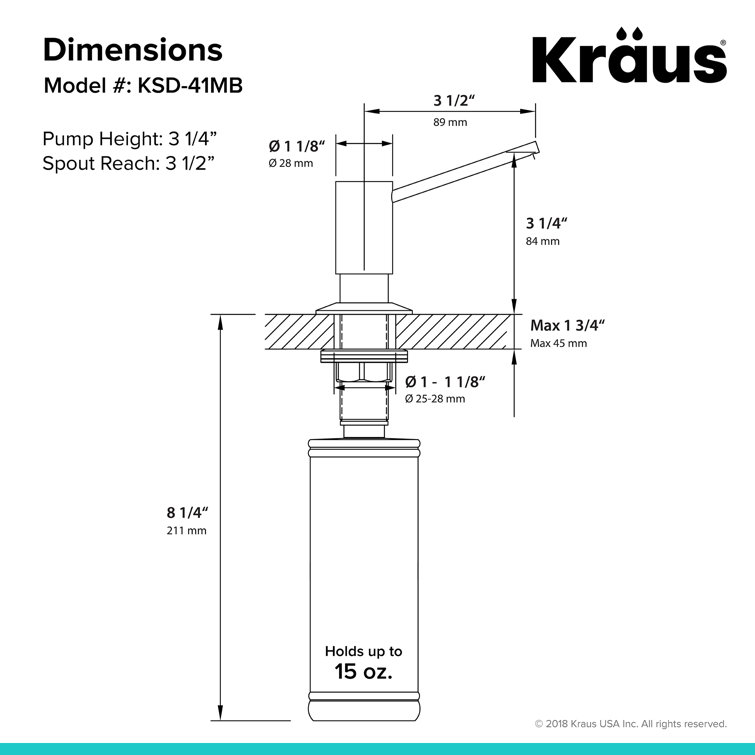 Brushed Brass Kitchen Soap and Lotion Dispenser
