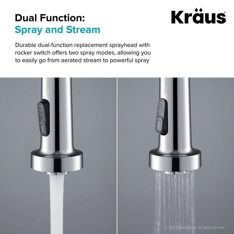 Chrome Dual Function Stainless Steel Kitchen Faucet Sprayer