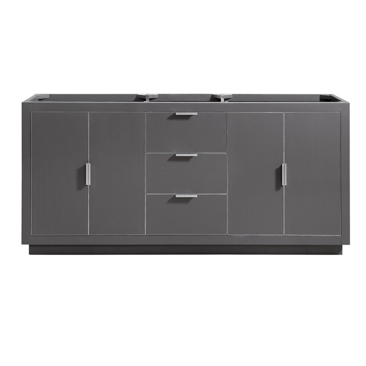 Austen 72" Twilight Gray Solid Wood Double Vanity Base