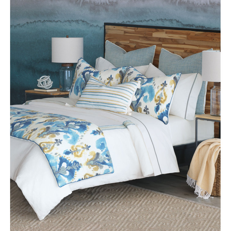 Aoki Full Linen Ikat Duvet Cover Set