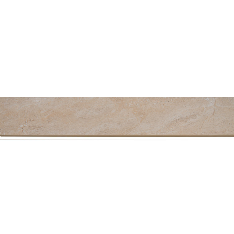 Aria Oro 18" x 3" Beige Polished Porcelain Bullnose Tile Trim