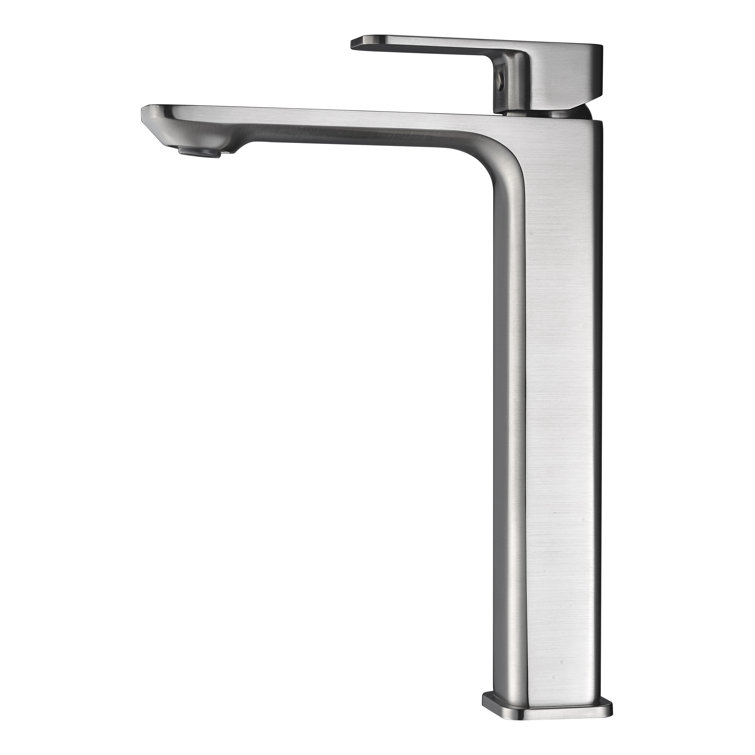 Vibra Minimalist Single-Handle Bathroom Sink Faucet in Brushed Nickel