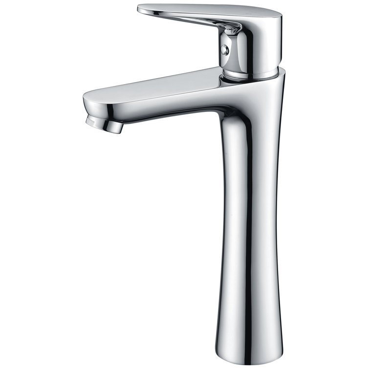 Polished Chrome Single-Handle Bathroom Faucet with Drain Assembly