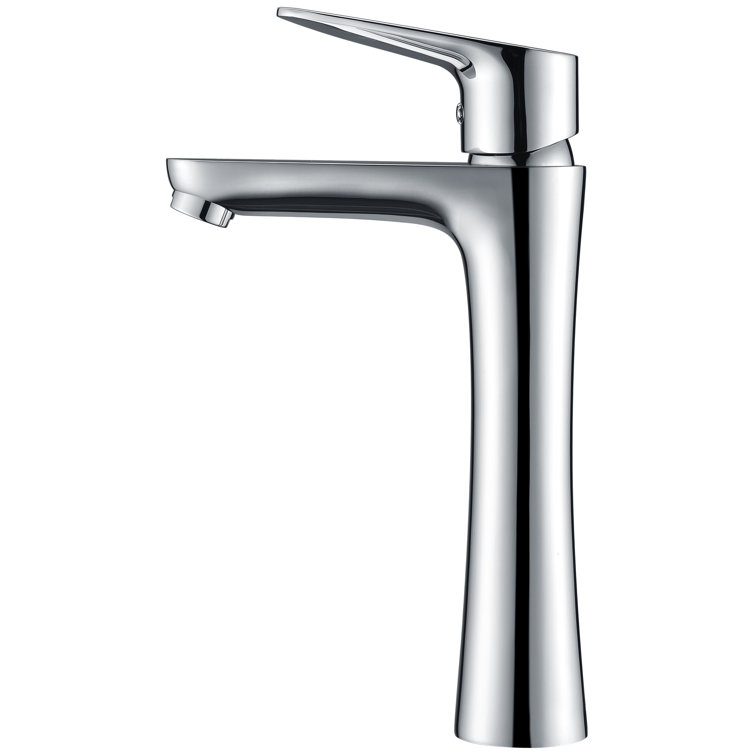 Polished Chrome Single-Handle Bathroom Faucet with Drain Assembly