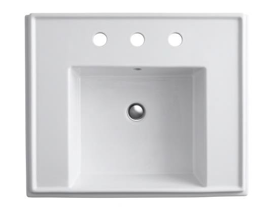 Tresham White Ceramic 24" Rectangular Pedestal Sink