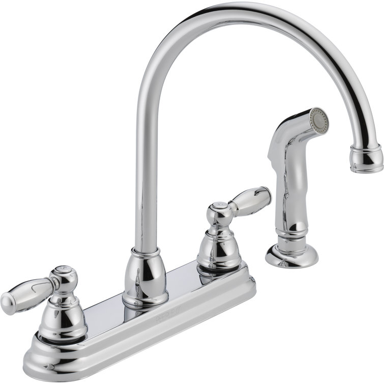 Chrome Two Handle Kitchen Faucet with Side Sprayer