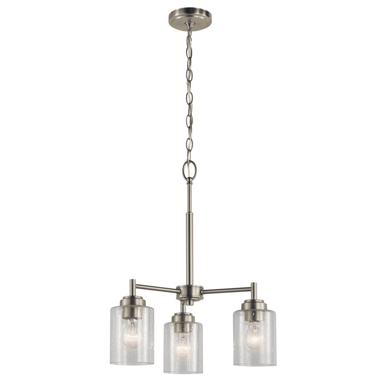 Winslow 18" Brushed Nickel Mini Chandelier with Clear Glass
