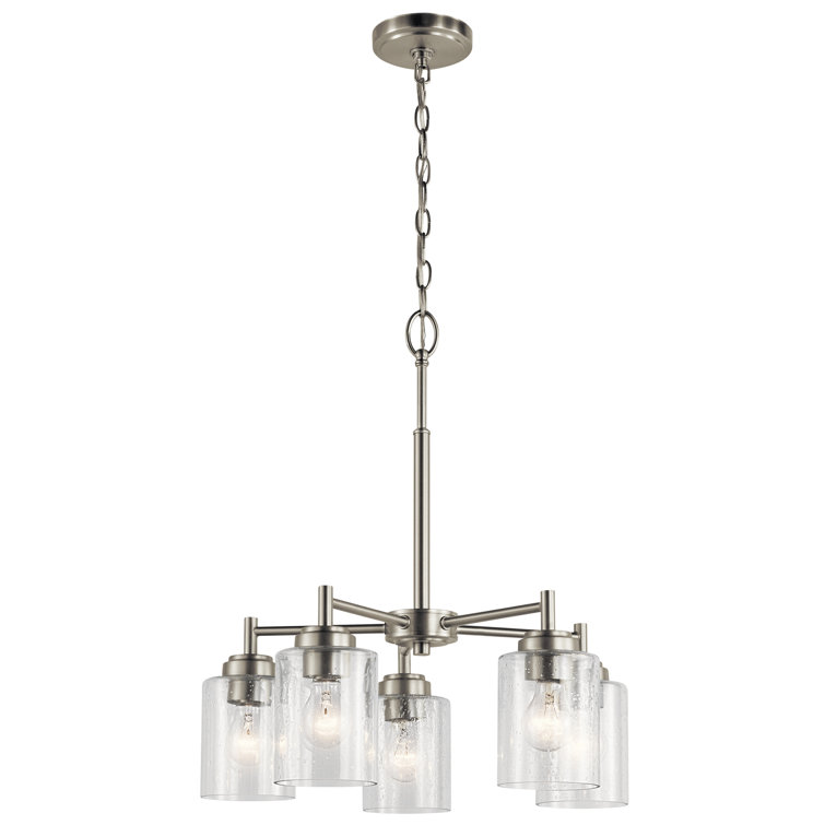 Winslow Brushed Nickel 5-Light Mini Chandelier with Clear Glass